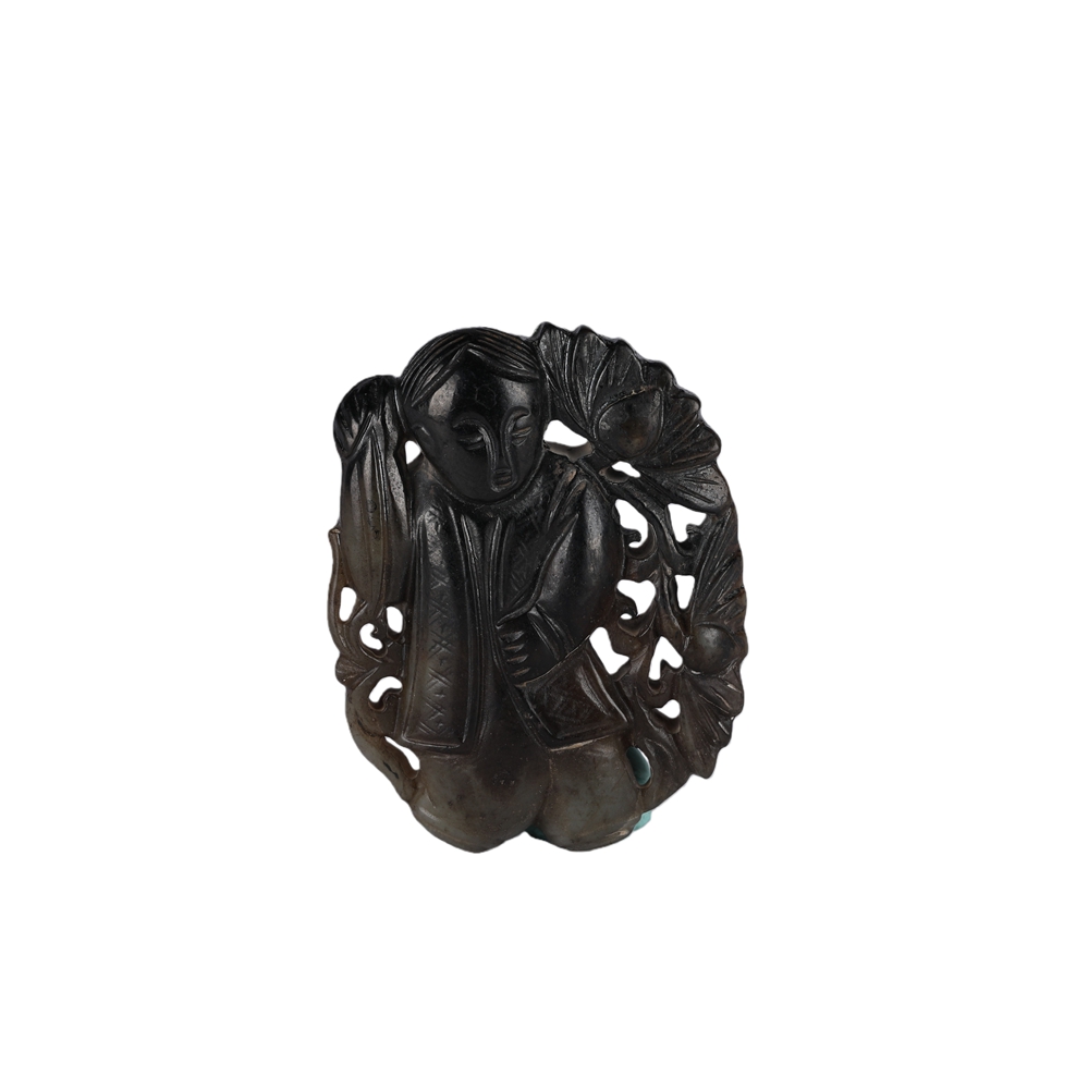 01007 Chinese Jade Openwork Figure Pendant