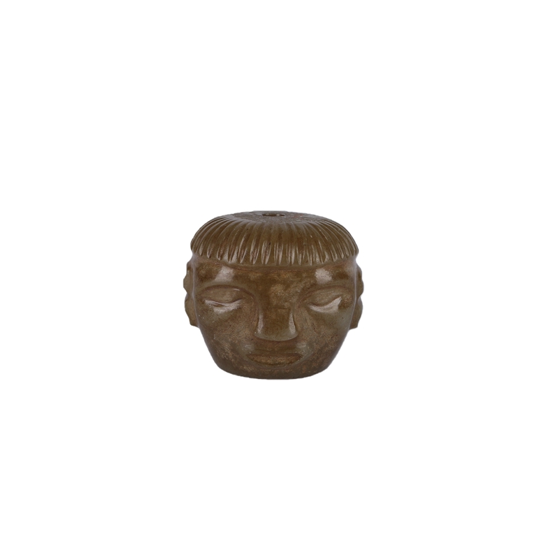 01041 Chinese Jade Human Head Ornament