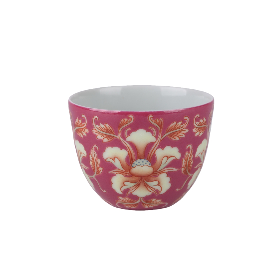 01078 Chinese enamel flower patterned porcelain cup