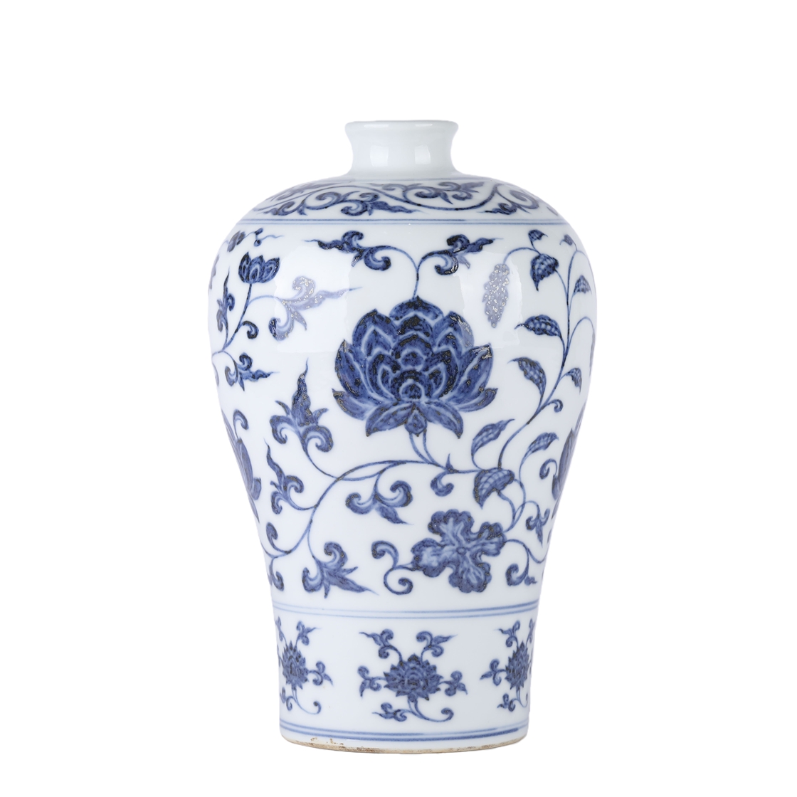 01081 Chinese blue and white glazed porcelain vase