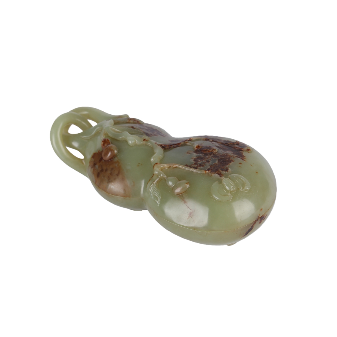 01113 Chinese topaz carved gourd shaped lid box