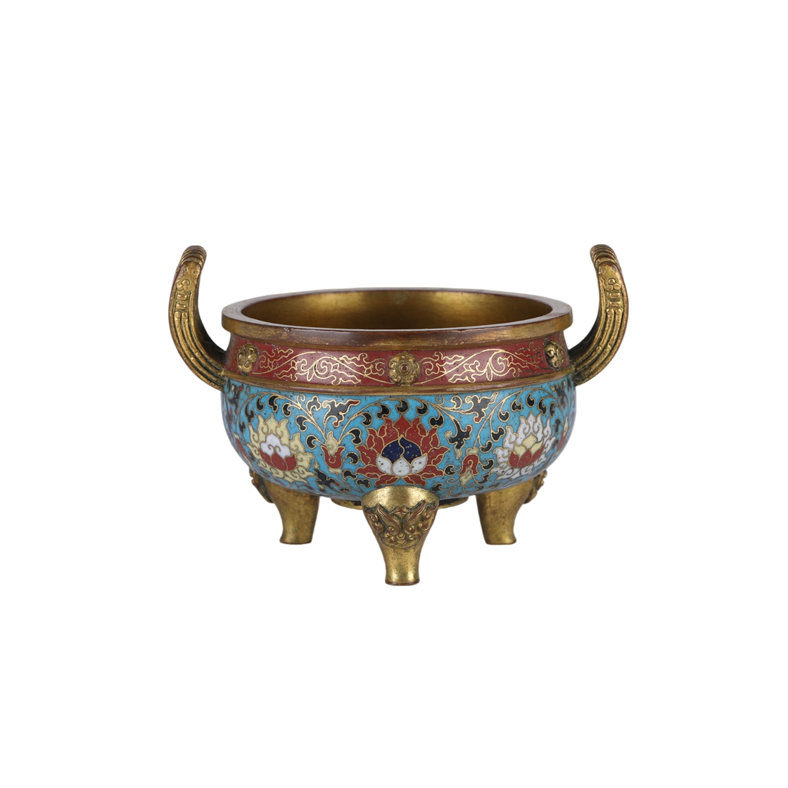 01122 Chinese bronze cloisonn é incense burner