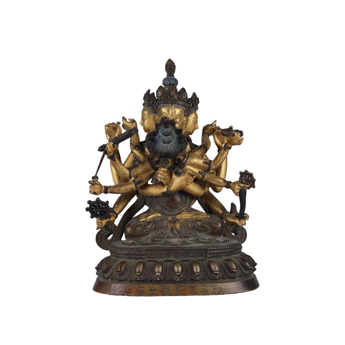 01124 Bronze gilded Buddha statue