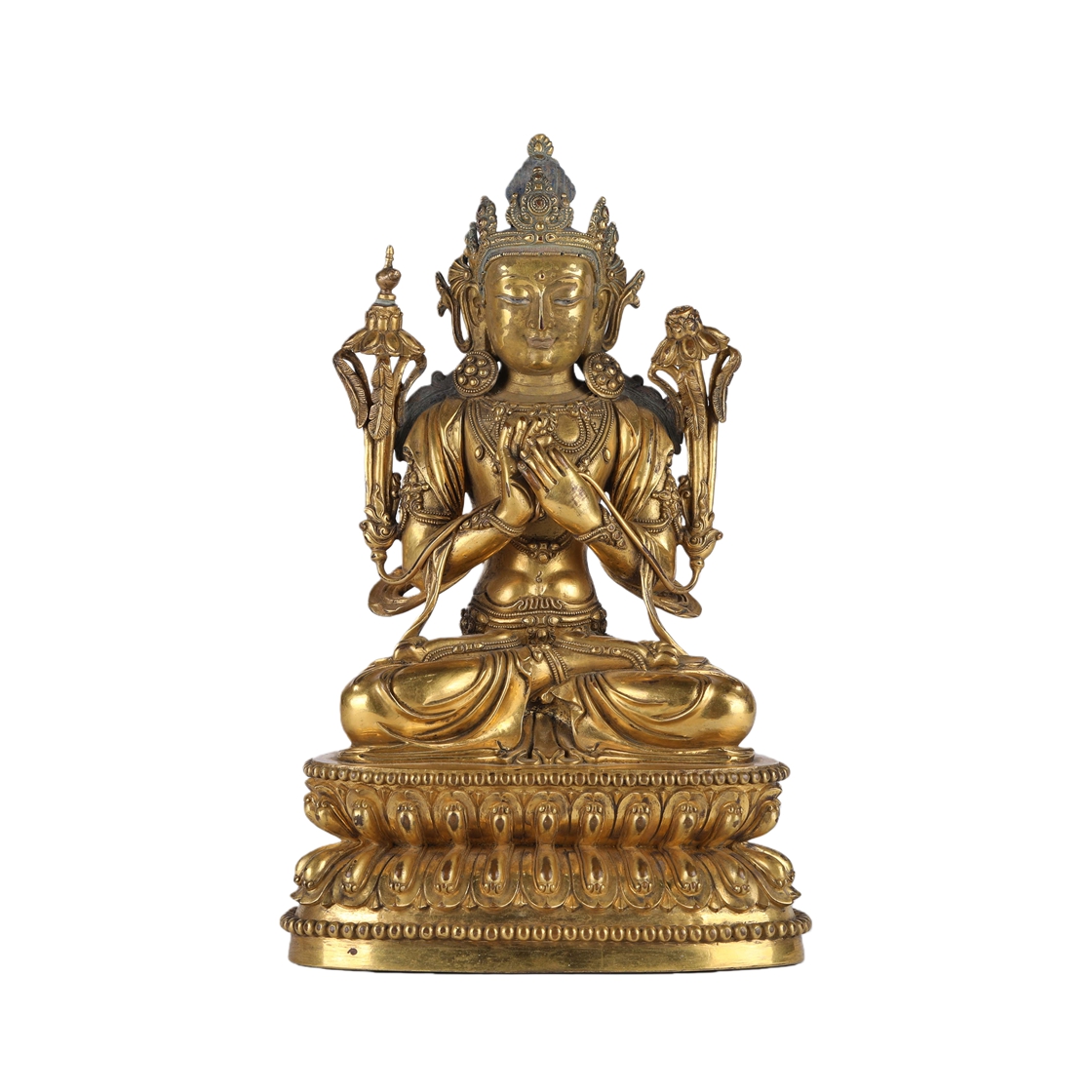01126 Bronze gilded Buddha statue