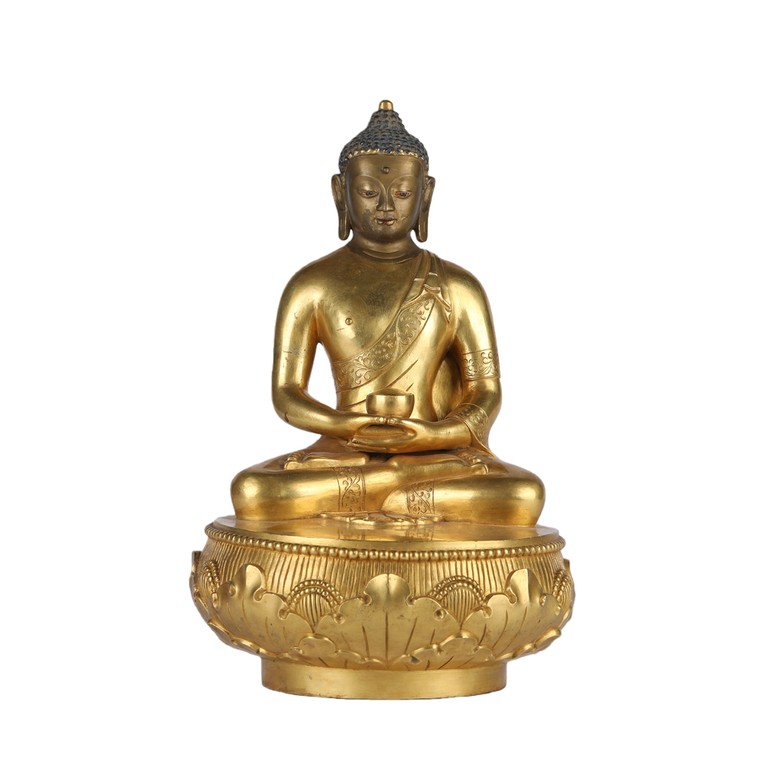 01128 Bronze gilded Buddha statue