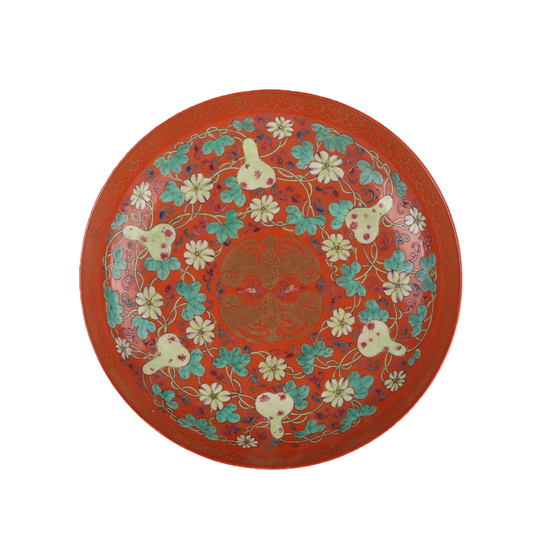 01167 Ancient Chinese gourd patterned porcelain plate