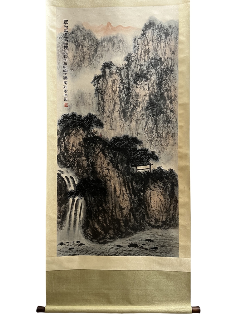01223 Qi Baishi-Ink Landscape Painting Scroll
