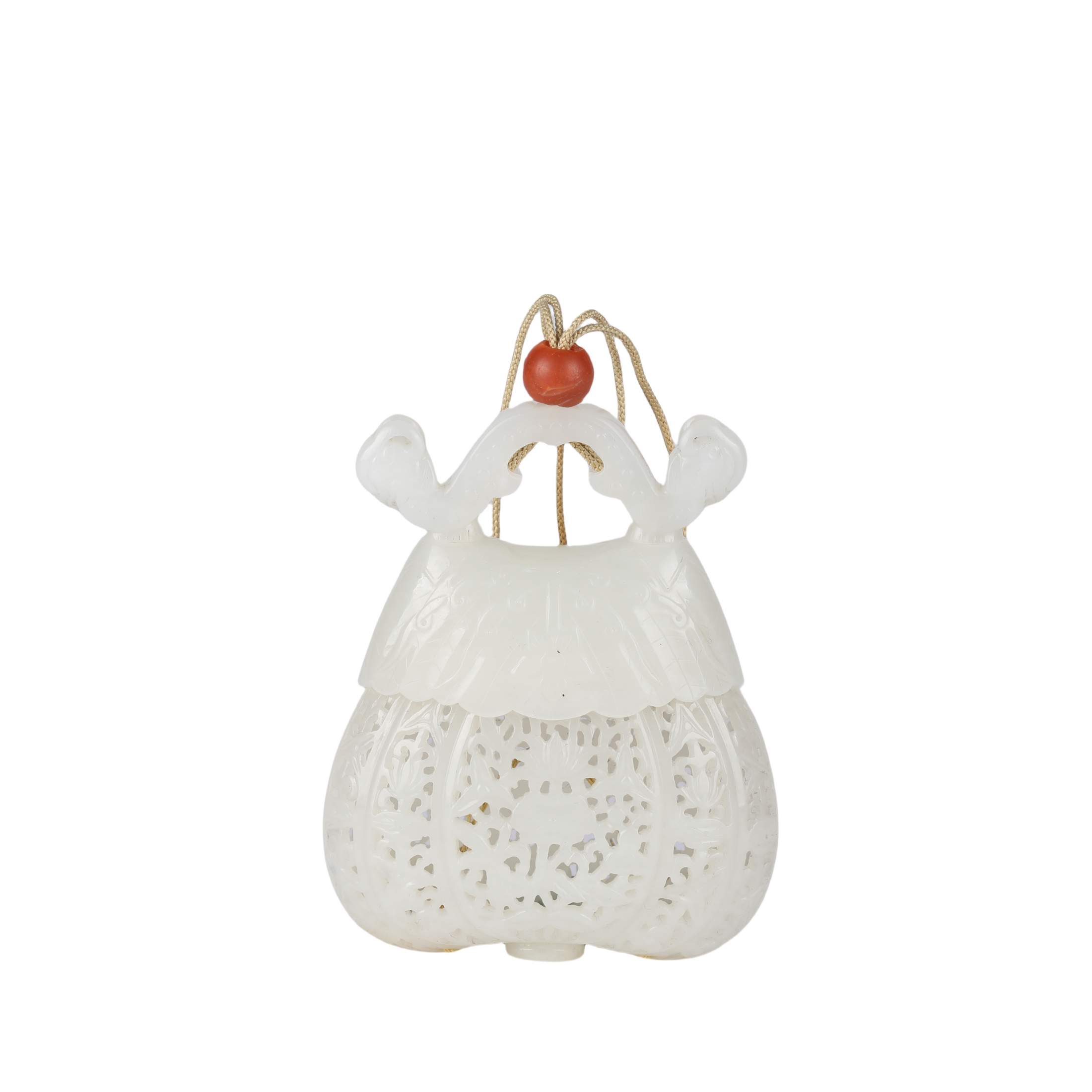 01102 China Hotan white jade carved sachet