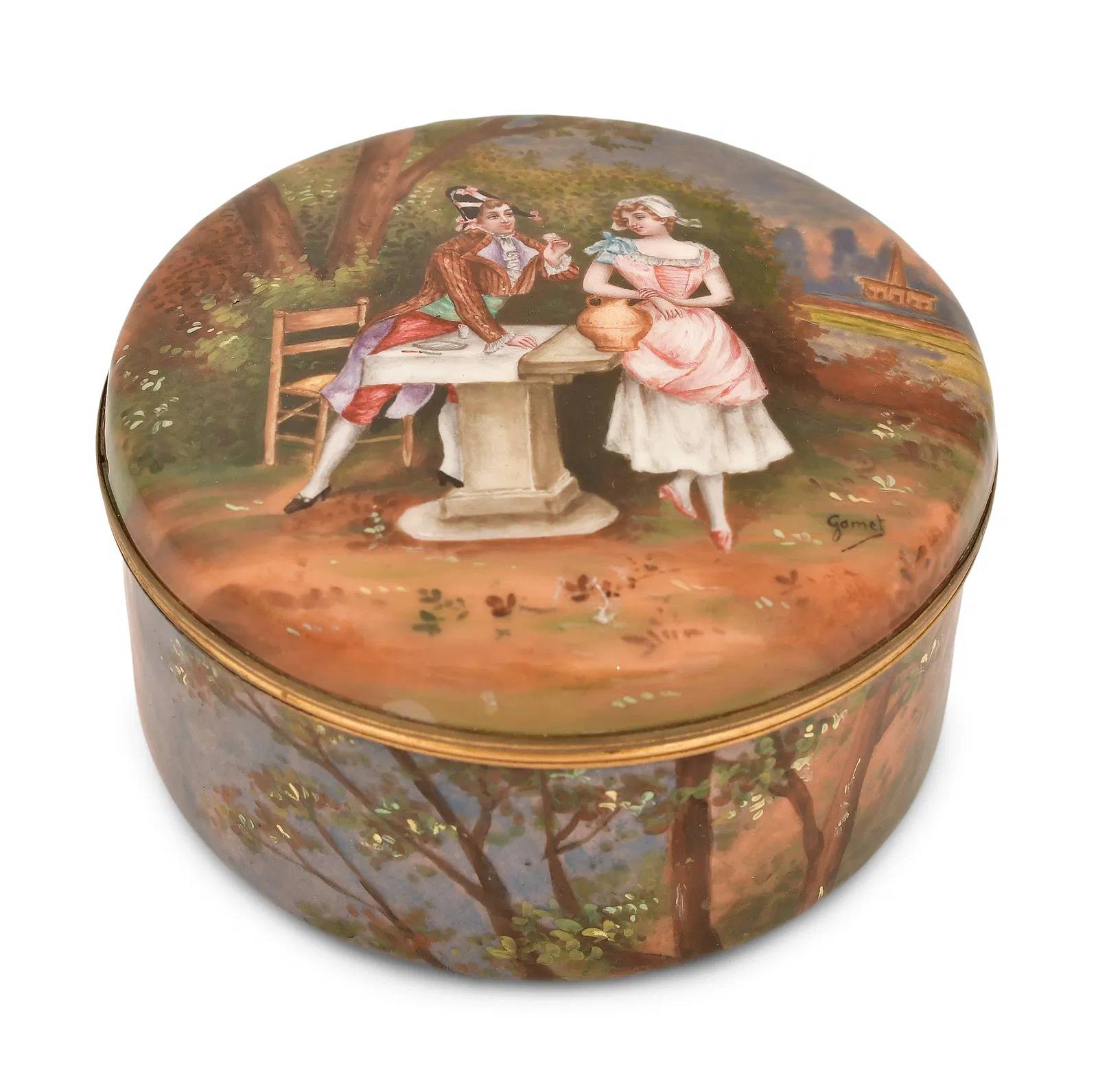 1 French Enameled Porcelain Box