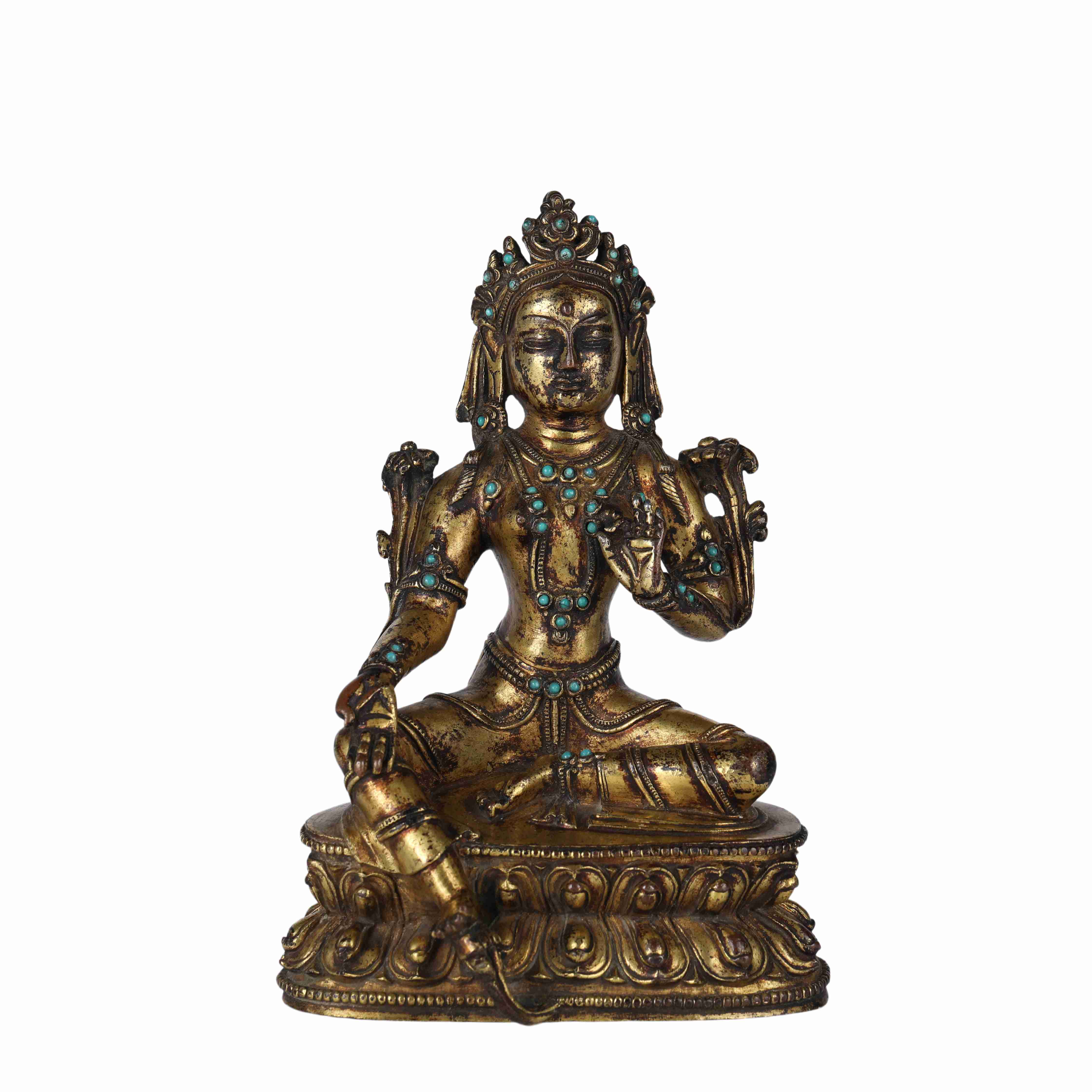 56 Ancient copper gilded Buddha statue