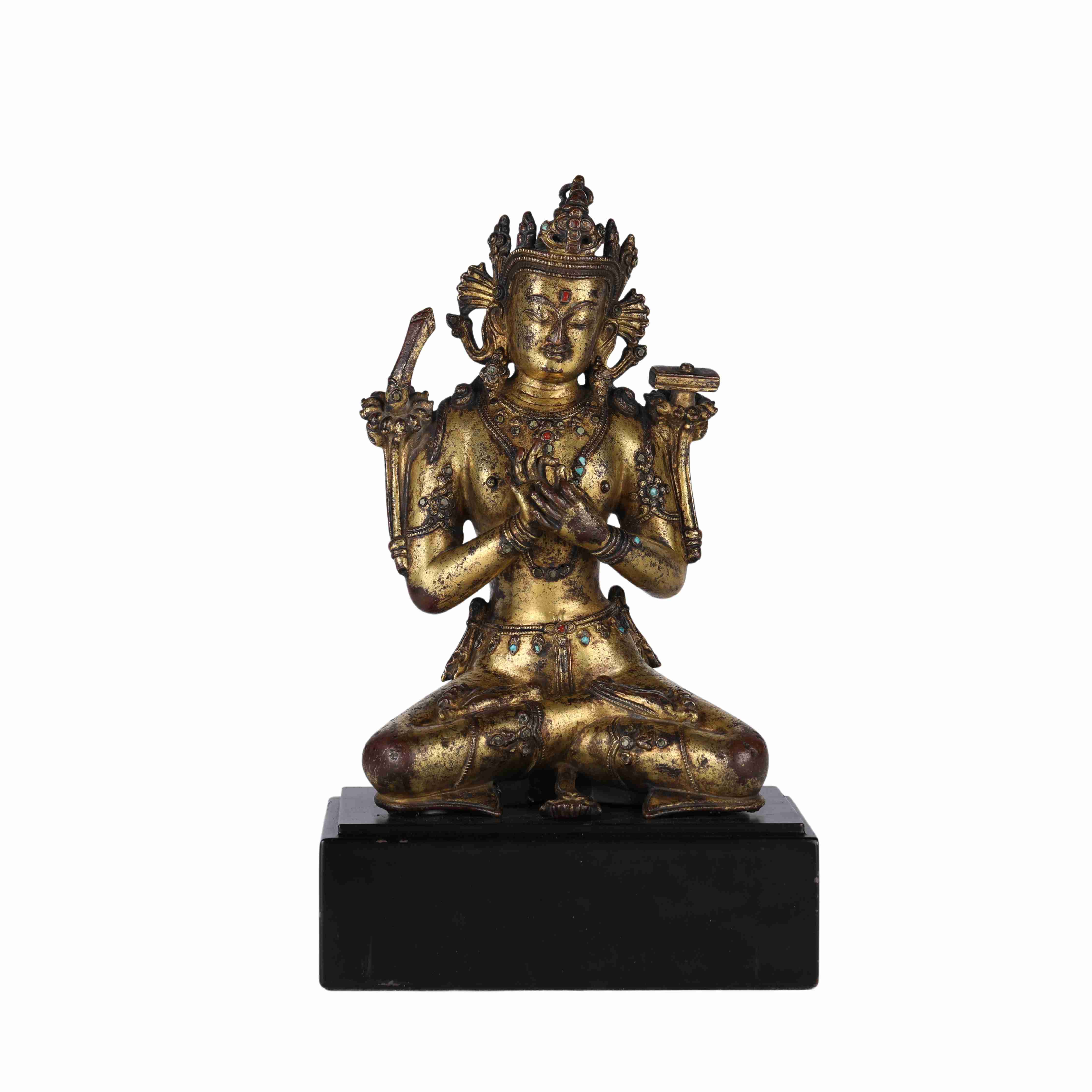57 Ancient copper gilded Buddha statue