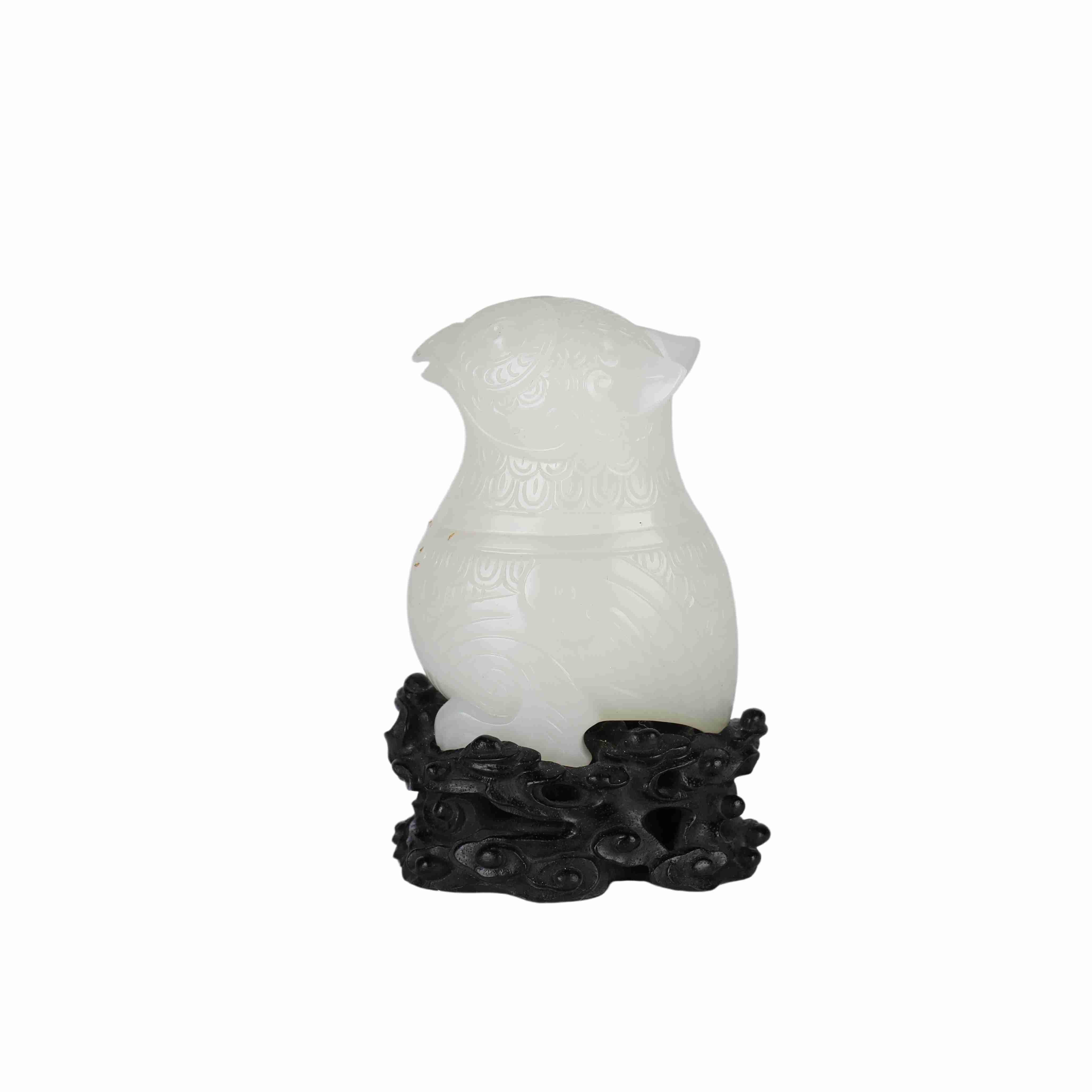 72 Chinese Hetian white jade carved fragrant ornament,Qianlong