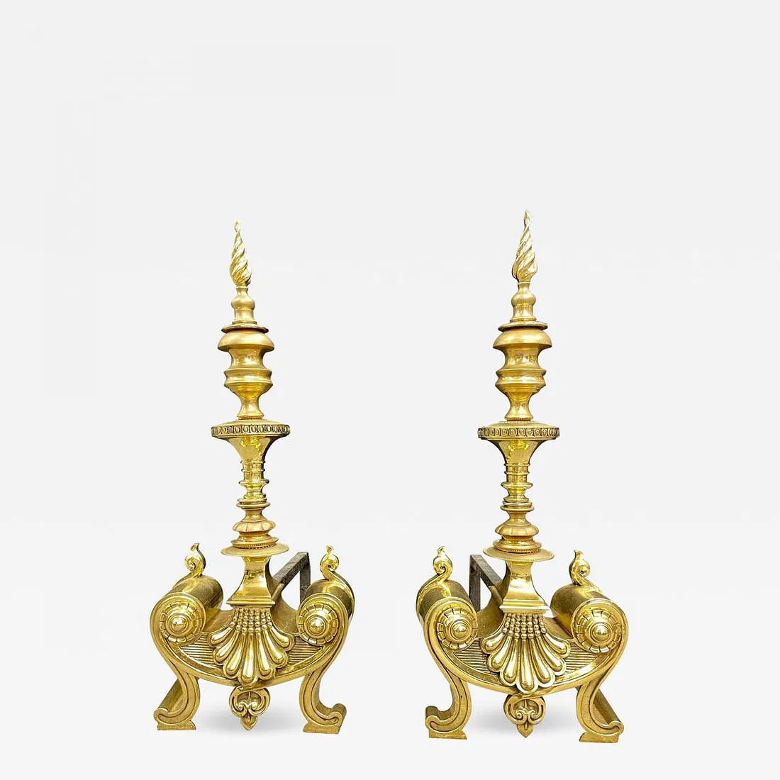 94 A pair of bronze ornaments