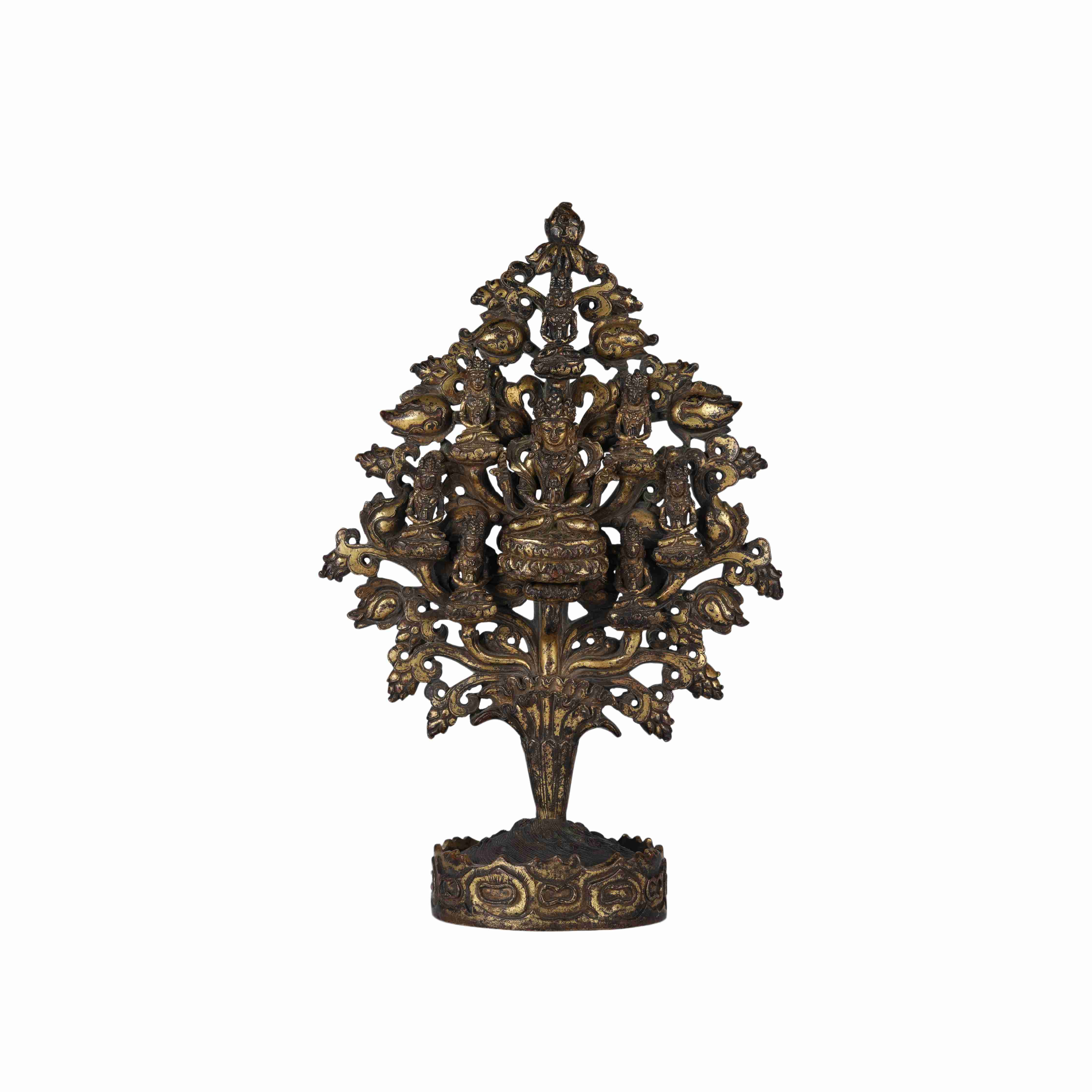 101 Ancient copper gilded Buddha statue