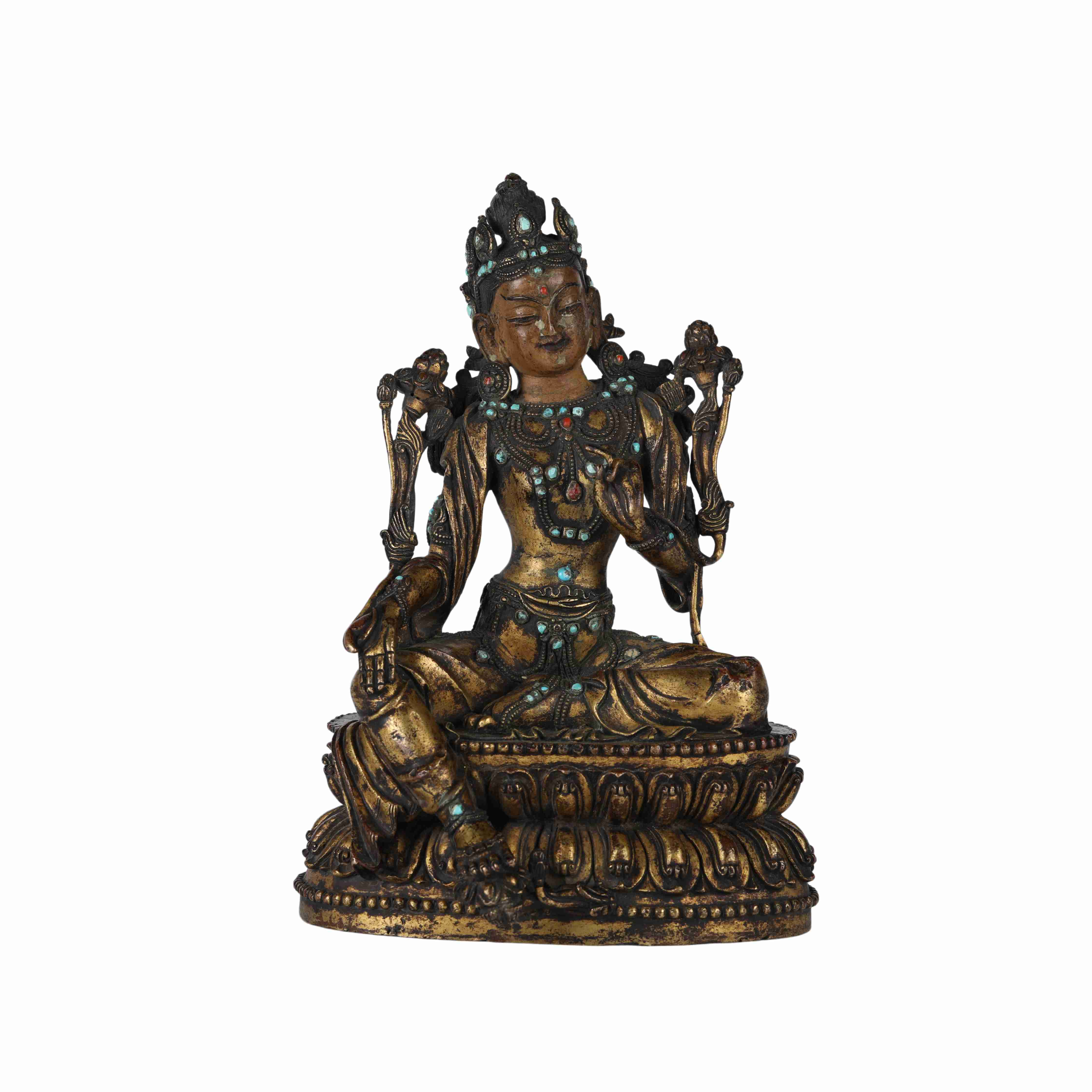 102 Ancient copper gilded Buddha statue