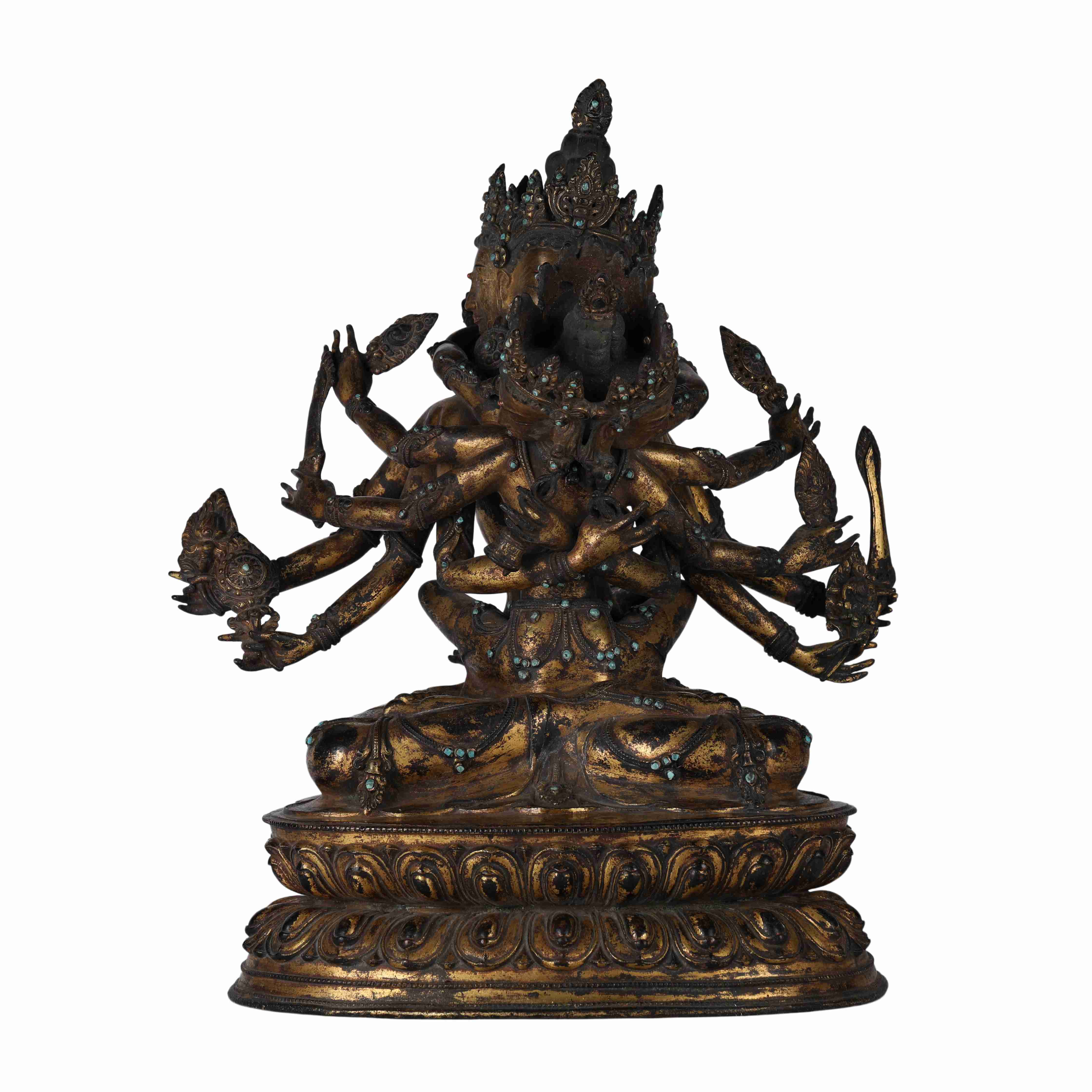 105 Ancient copper gilded Buddha statue