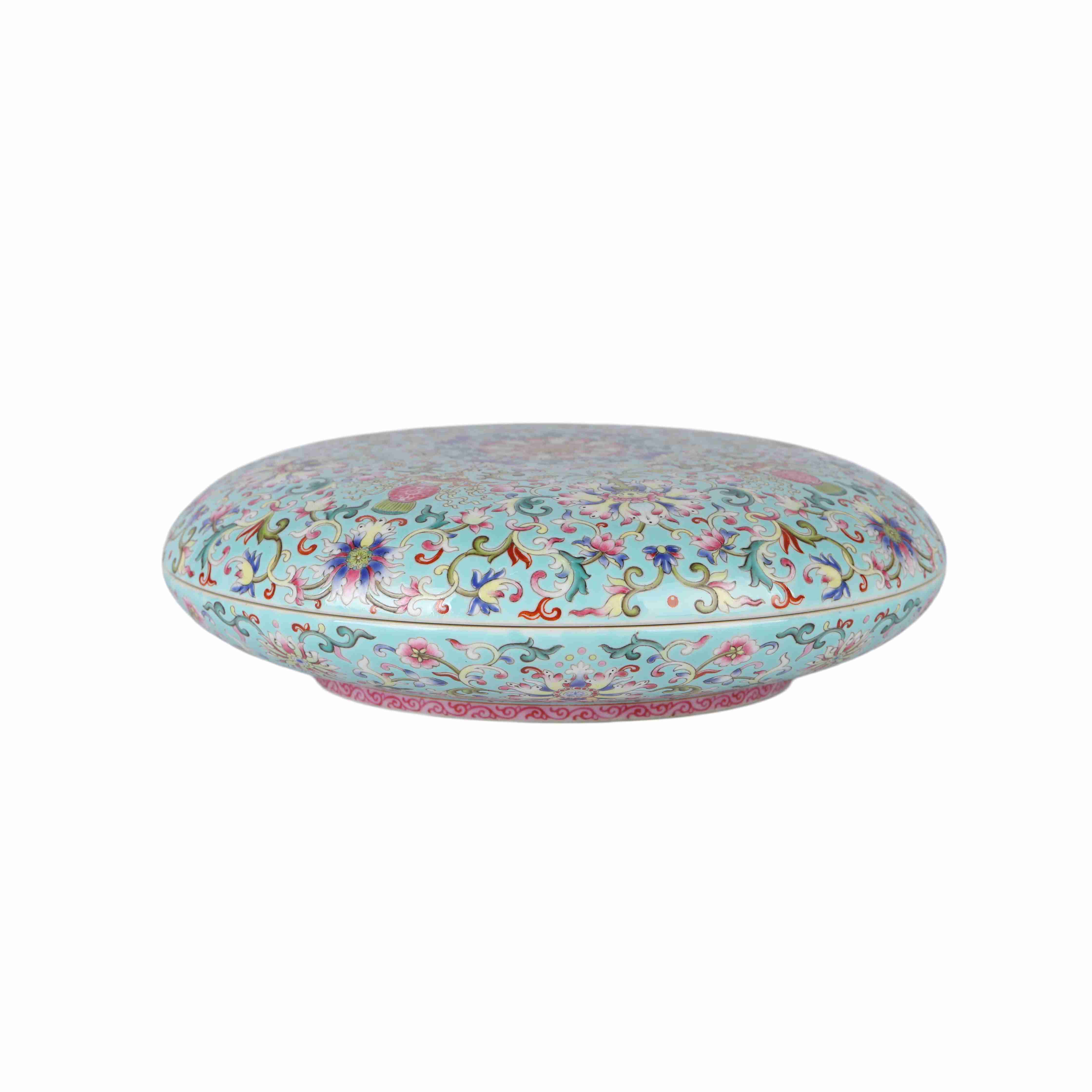 114 Chinese Fencai Glazed Porcelain Box, 19th