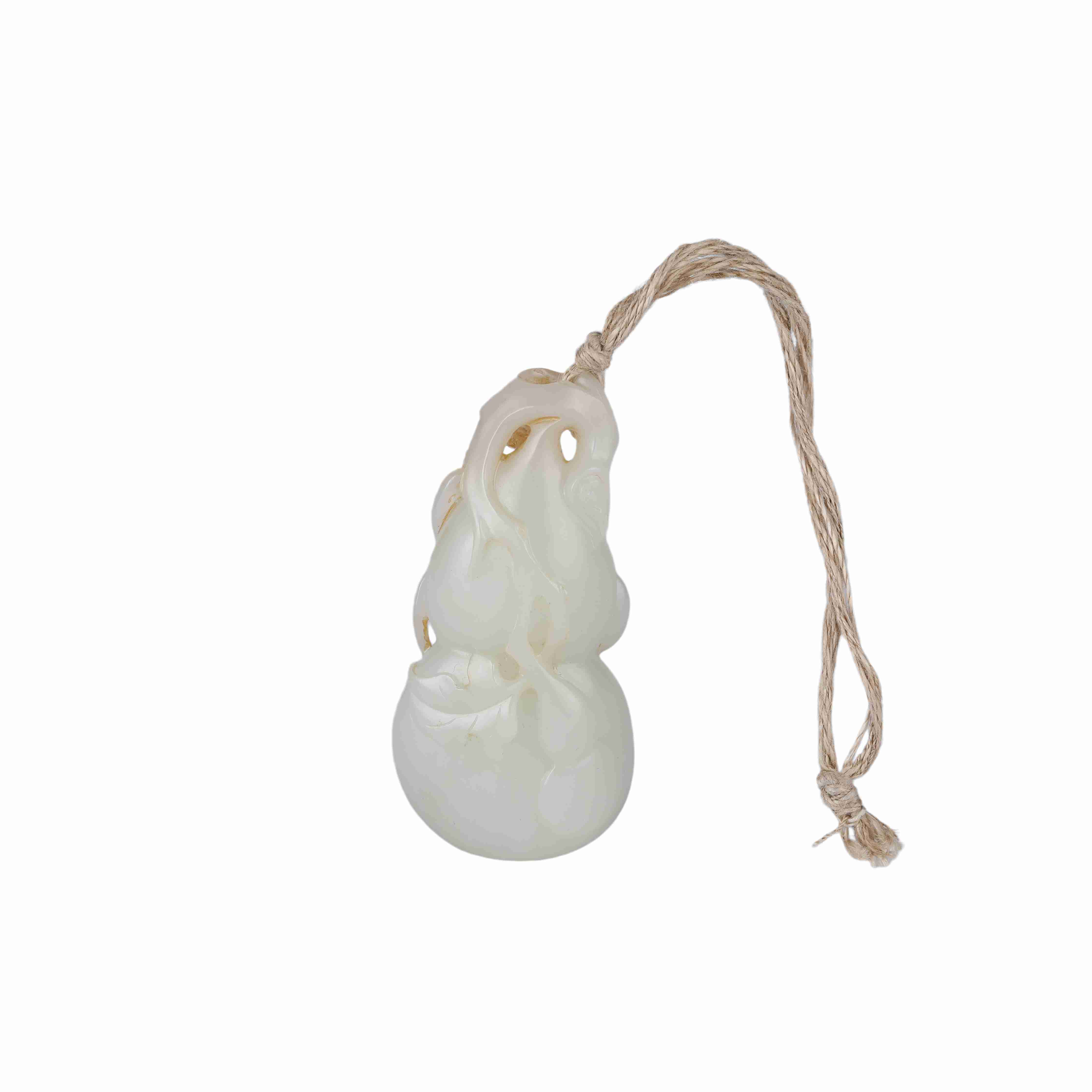 124 Chinese ancient Hetian white jade carving pendant