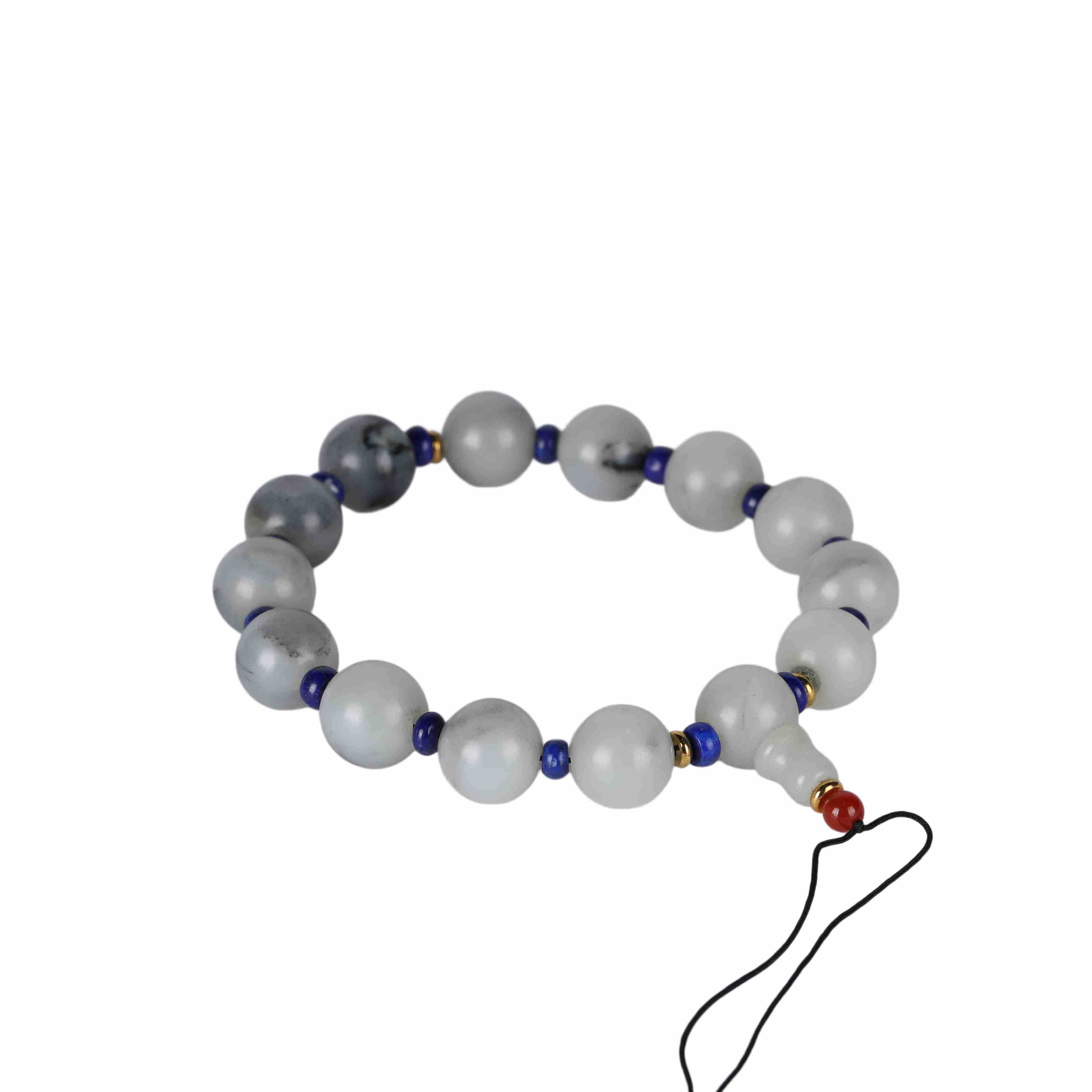 129 Chinese Hetian white jade carving bracelet