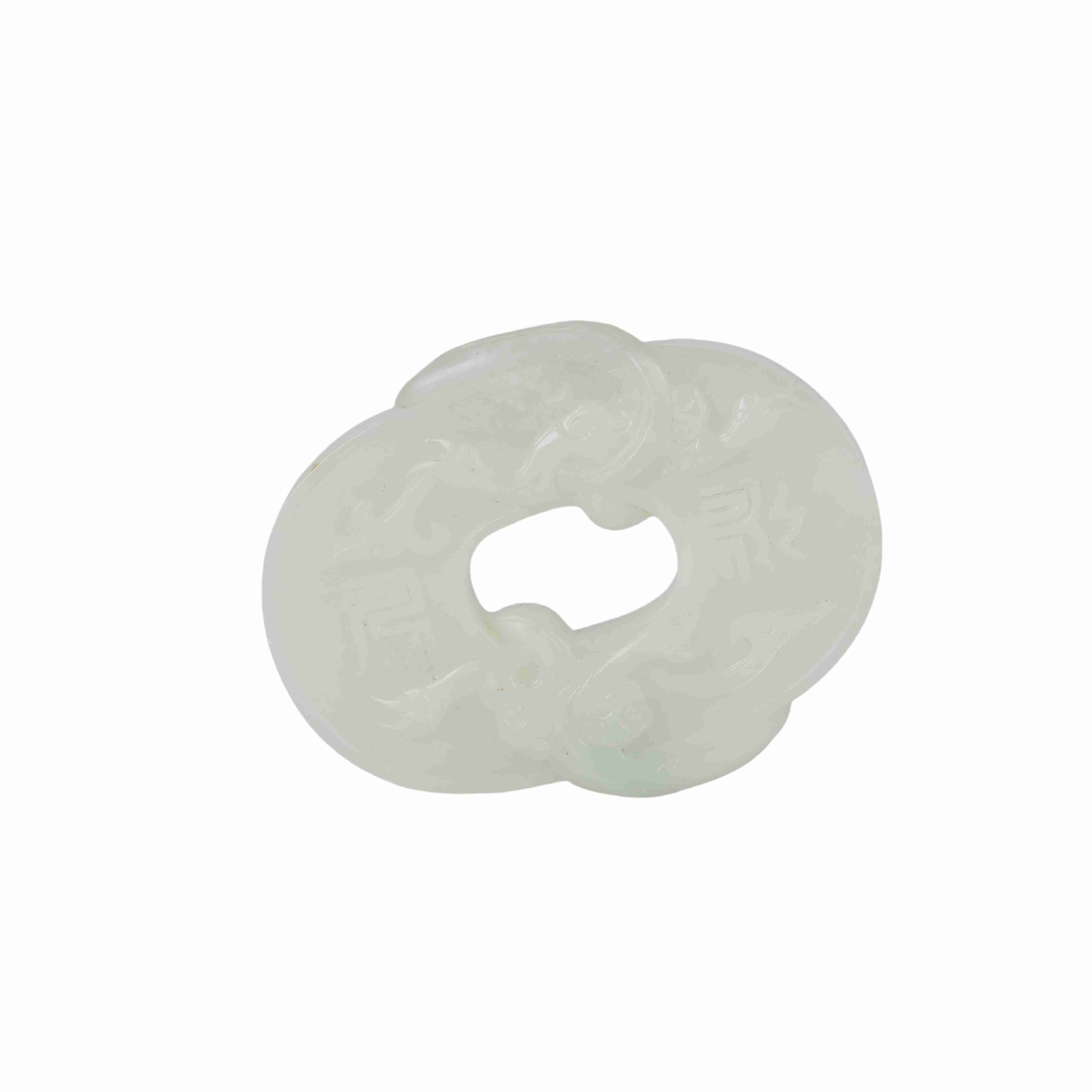 130 China Hetian white jade carving accessories, 18th