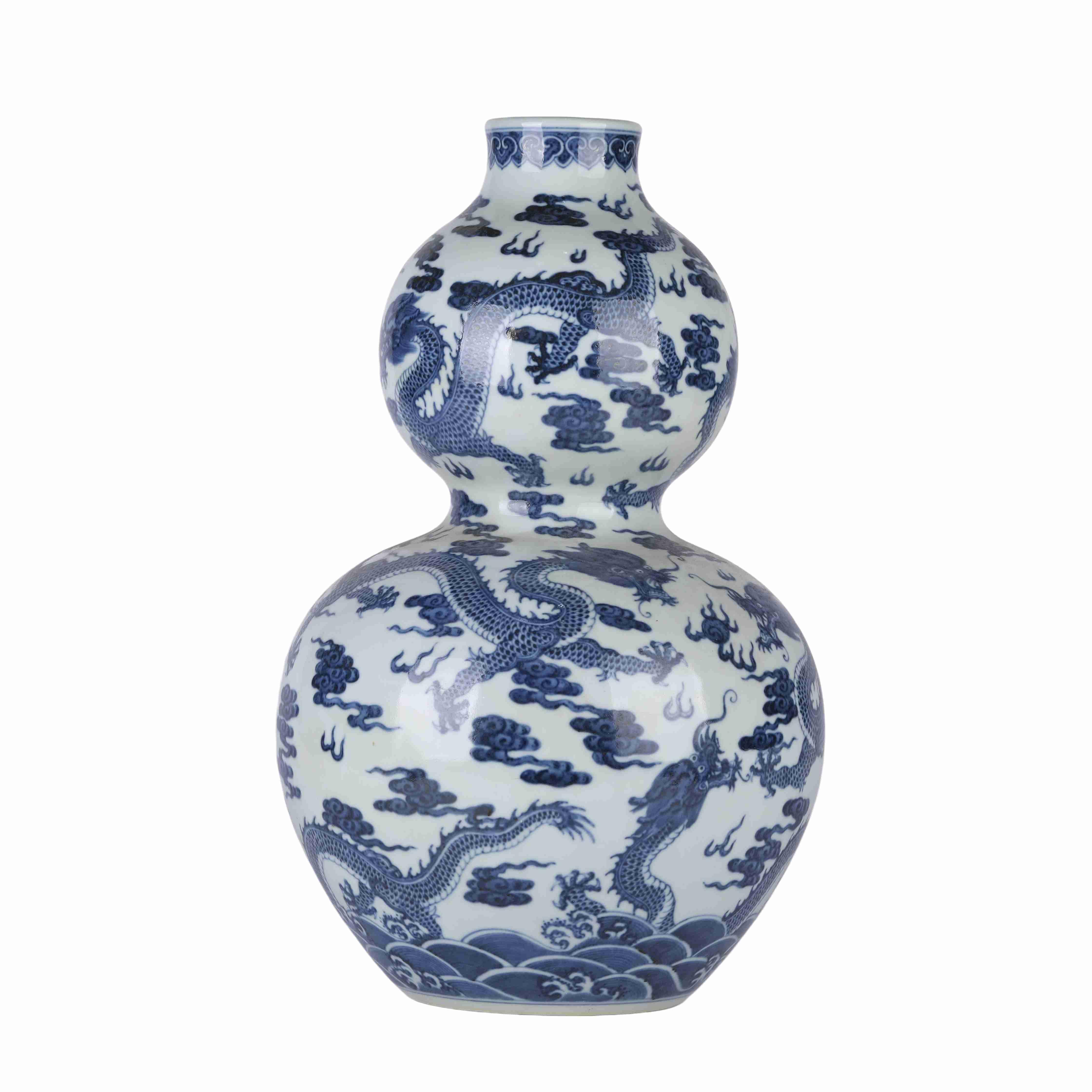 145 Chinese blue and white glazed porcelain vase, 18th