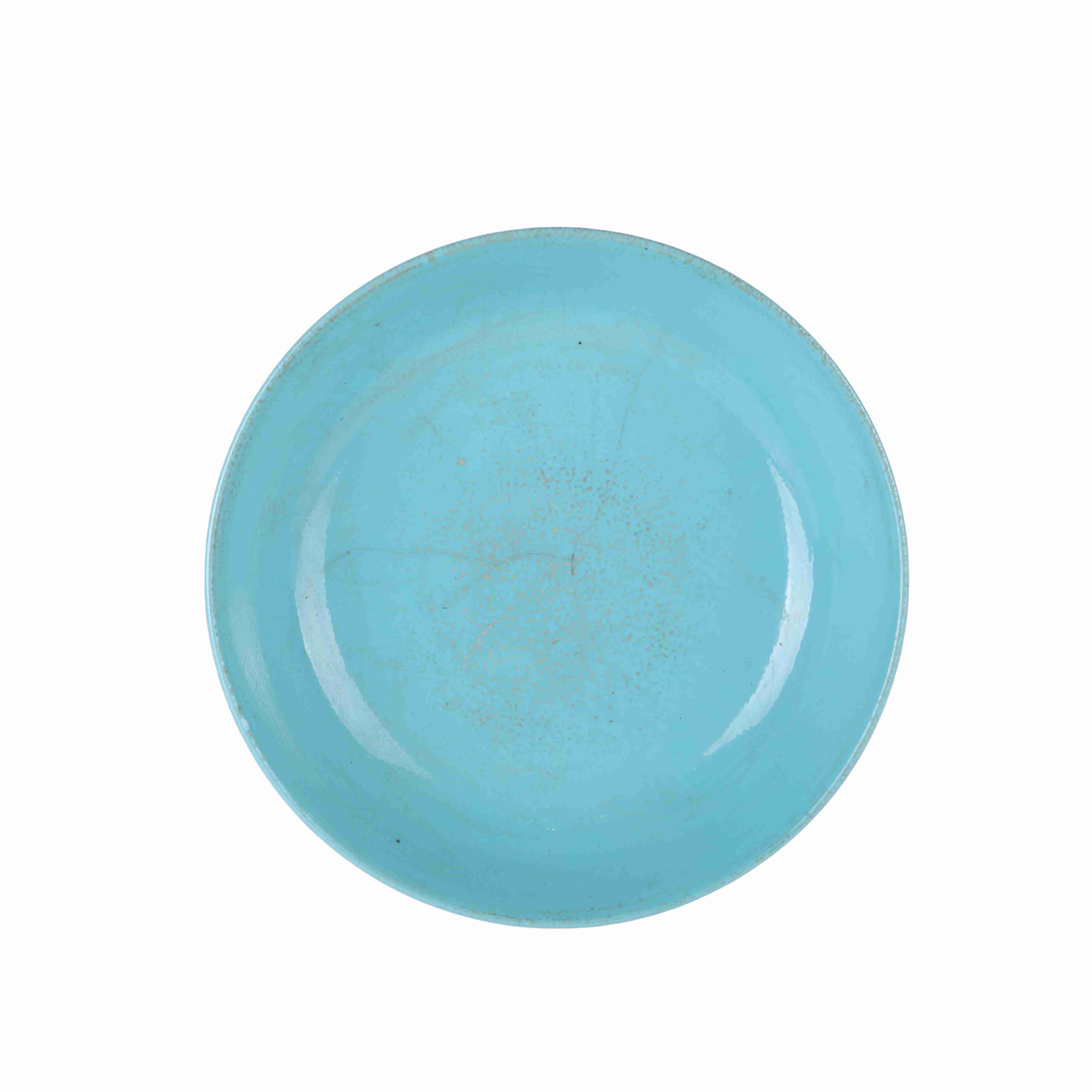160 Chinese turquoise green glazed porcelain plate