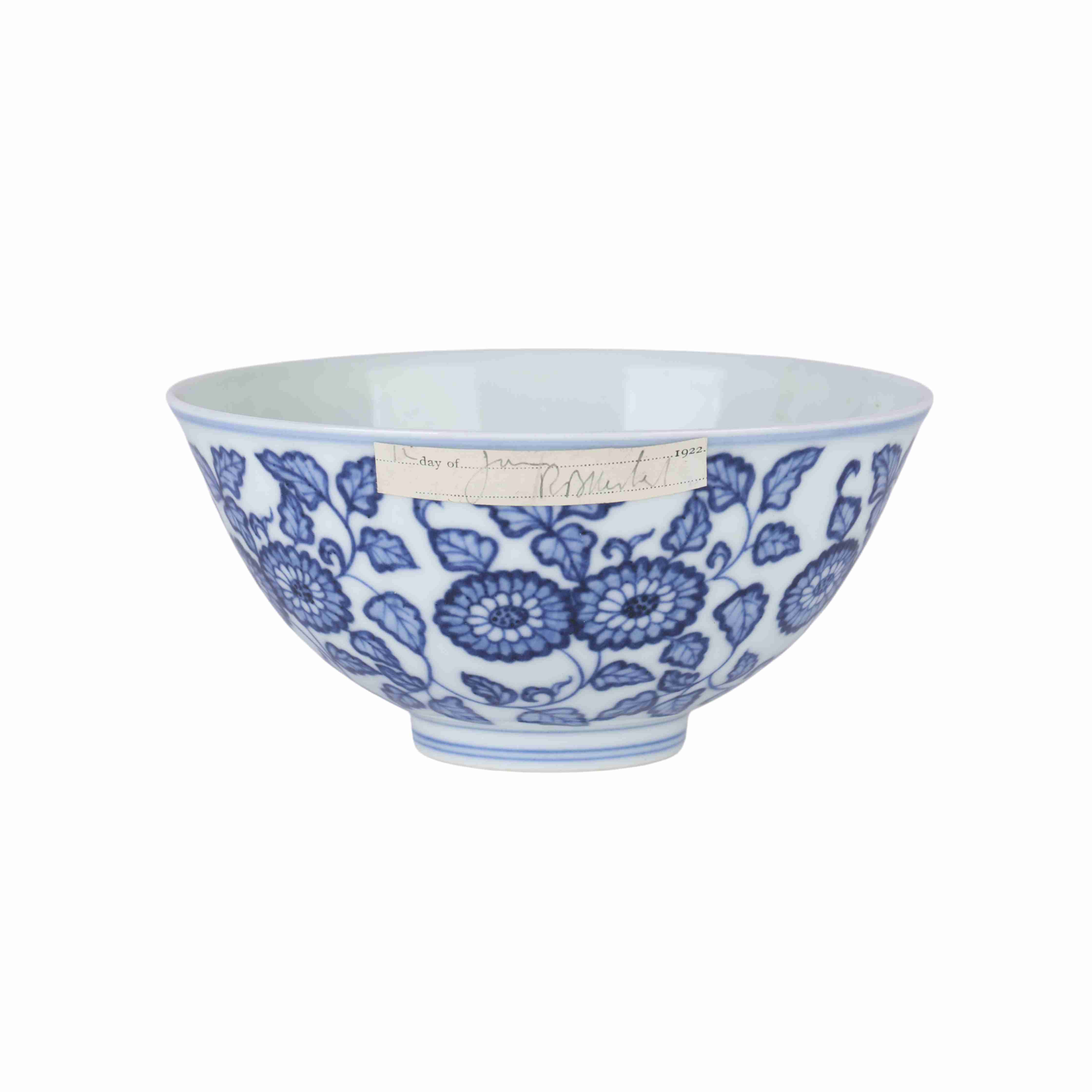 185 Chinese blue and white glazed porcelain bowl