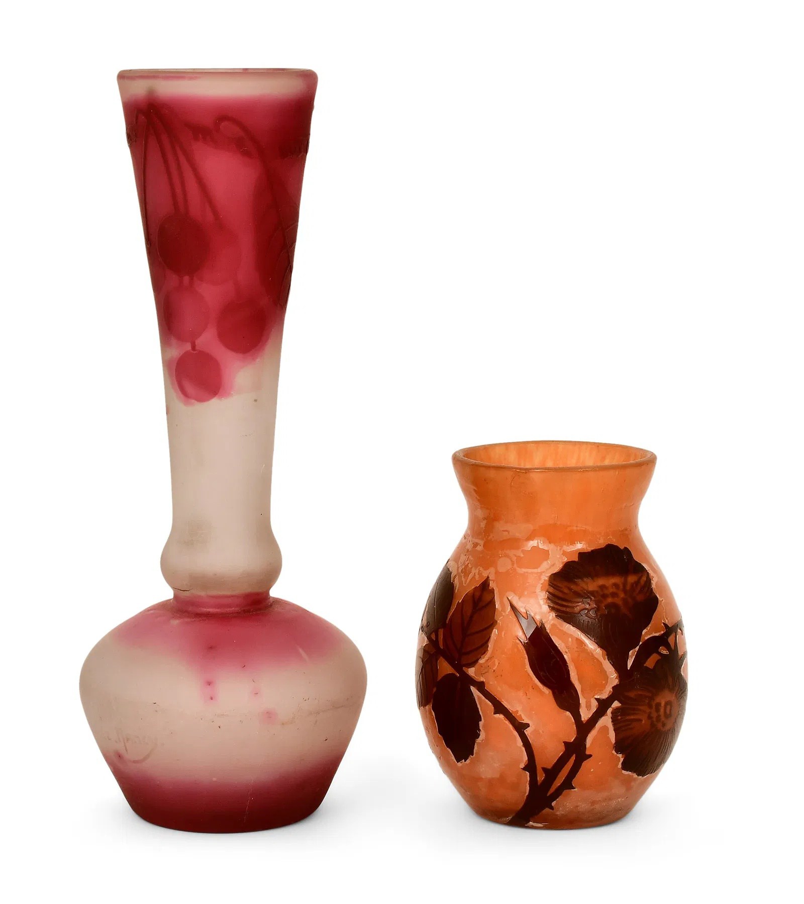 201 Two Andre Delatte, Nancy, Cameo Glass Vases
